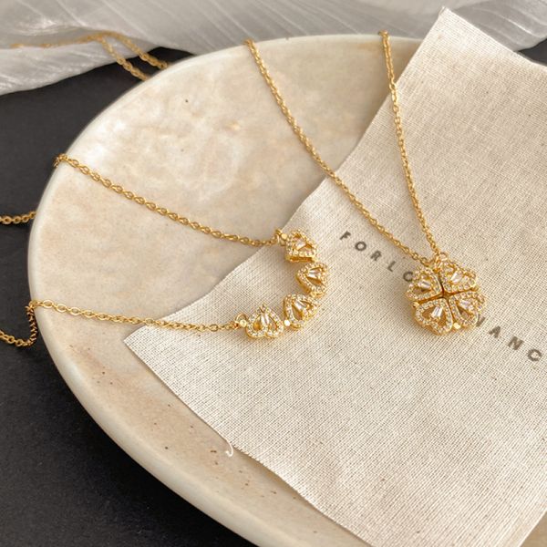 Magnetic Golden Flower Pendant | قلادة زهرة ذهبية مغناطيسية